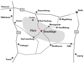 Sanatorium Dr. Barner, Braunlage / Harz, Anfahrt